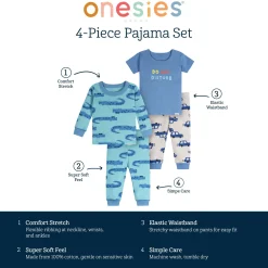 4-Piece Baby Boys Cars Pajamas Sets