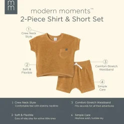 2-Piece Baby Boys Cinnamon Stripe Shirt and Short Set