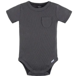 2-Piece Baby Boys Dark Grey Bodysuit and Shorts Set