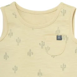 4-Piece Baby Boys Dusty Yellow Cactus Sleeveless Shirts and Shorts Set