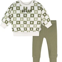 2-Piece Baby Boys Green Trees Sweatshirt and Pant Set
