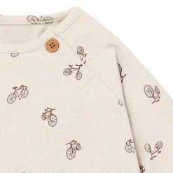 2-Piece Baby Boys Grey Bicycle Raglan Top and Pant Set