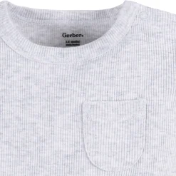 2-Piece Baby Boys Grey Heather Bodysuit and Shorts Set