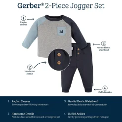 2-Piece Baby Boys Happy Top & Joggers Set