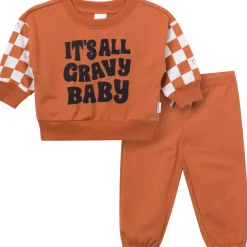 2-Piece Baby Boys It'S All Gravy Sweatshirt Set