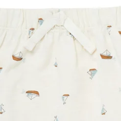 4-Piece Baby Boys Ivory Sailboats Sleeveless Shirts and Shorts Set