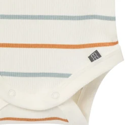 4-Piece Baby Boys Ivory Stripe Short Sleeve Bodysuits and Shorts Set