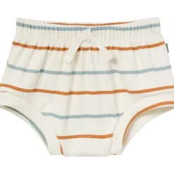 4-Piece Baby Boys Ivory Stripe Short Sleeve Bodysuits and Shorts Set