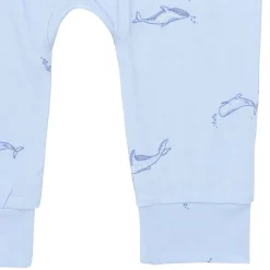 4-Piece Baby Boys Light Blue Whale Viscose Bodysuits and Pants Set