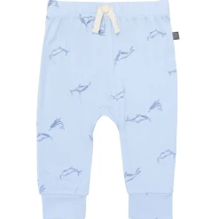 4-Piece Baby Boys Light Blue Whale Viscose Bodysuits and Pants Set
