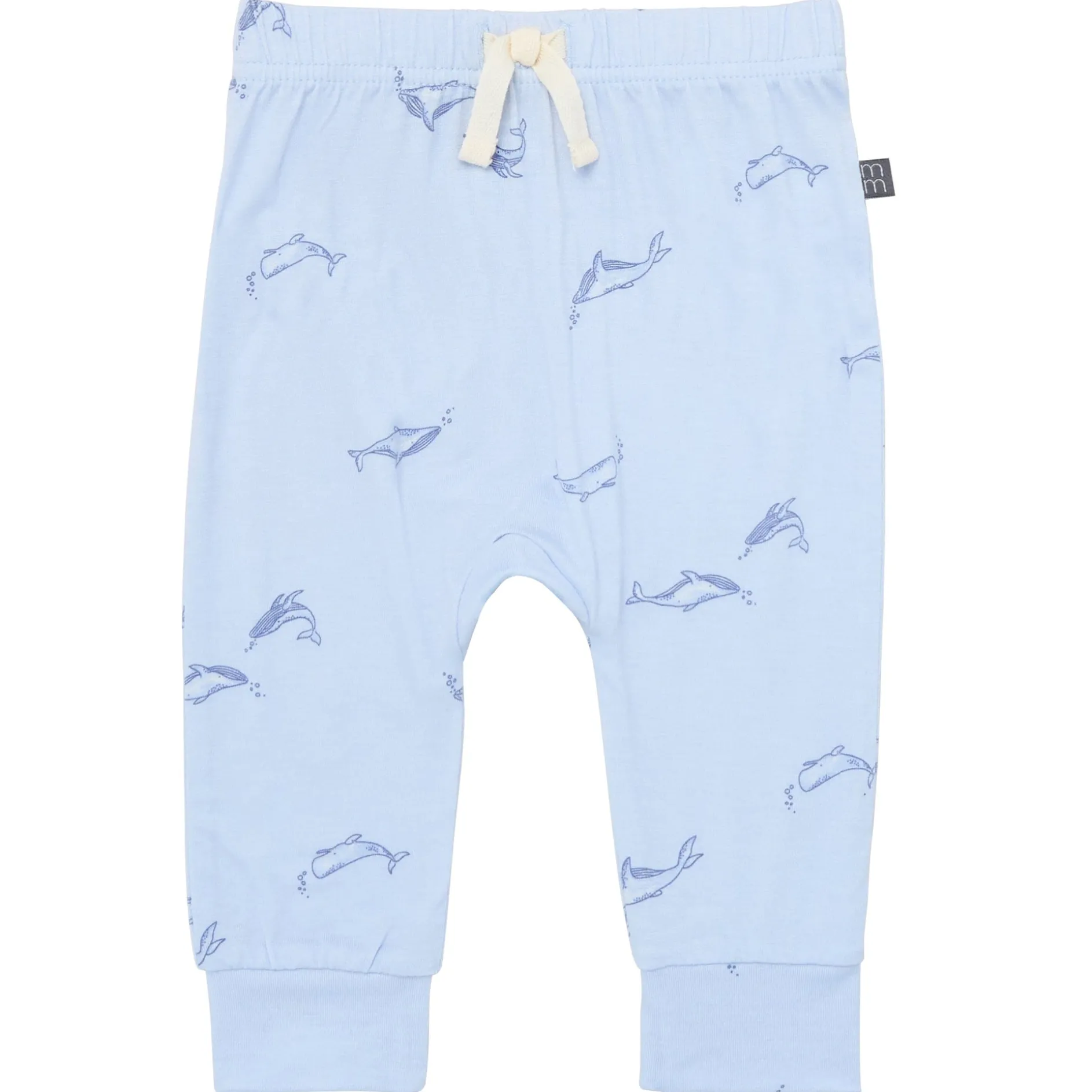 4-Piece Baby Boys Light Blue Whale Viscose Bodysuits and Pants Set