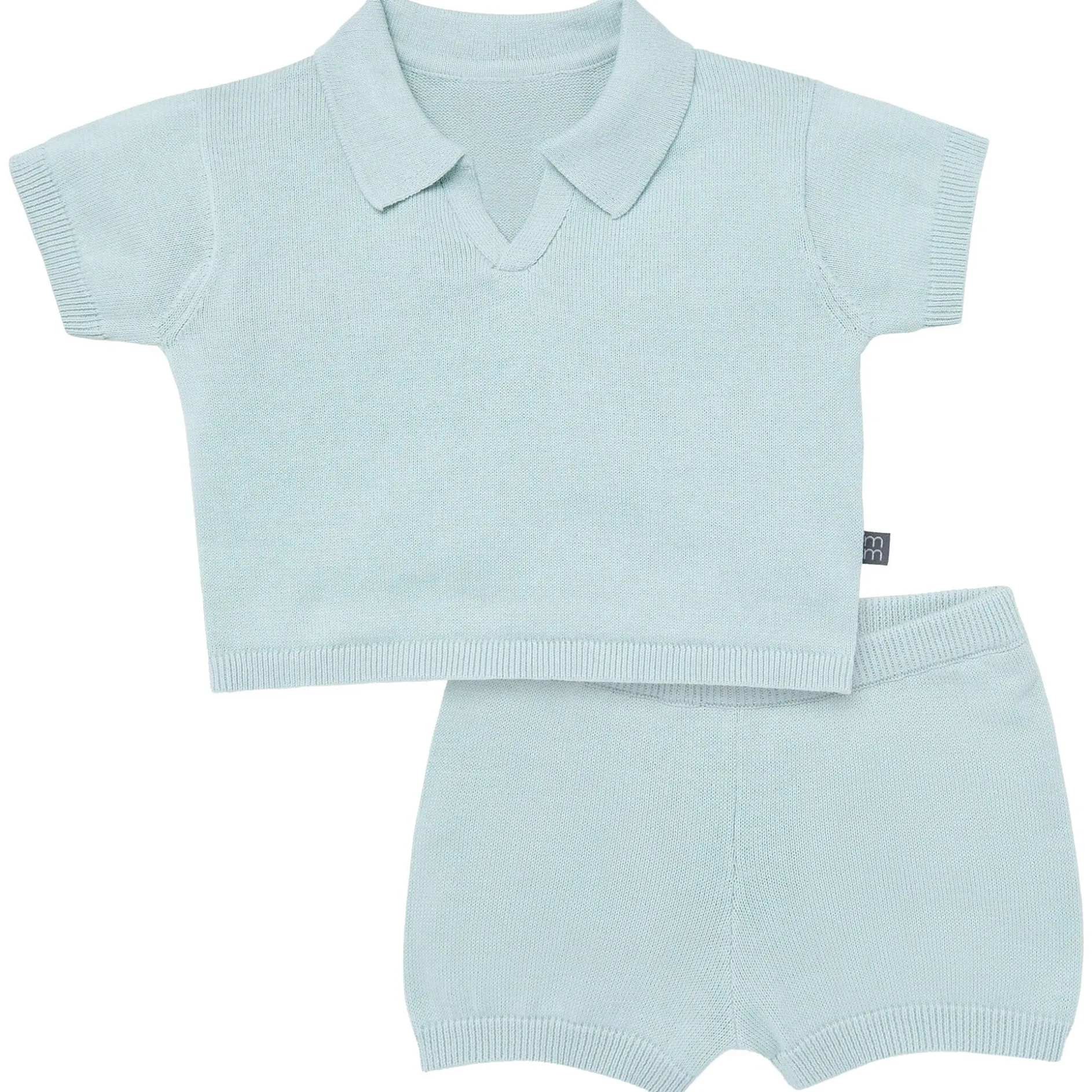 2-Piece Baby Boys Light Sky Johnny Collar Sweater Knit Set