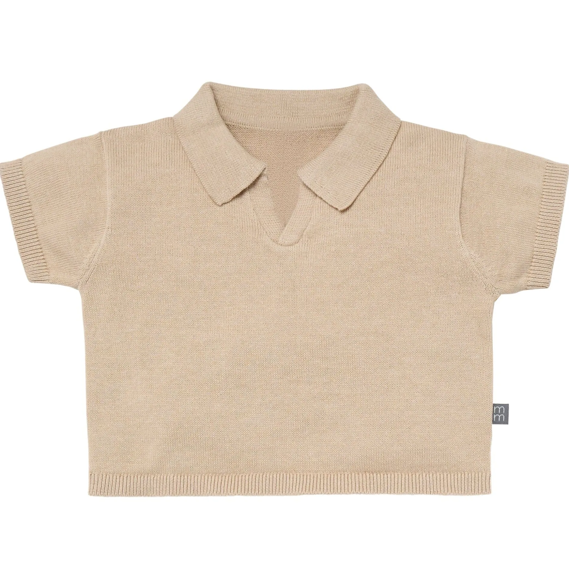 2-Piece Baby Boys Light Tan Johnny Collar Sweater Knit Set