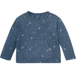 2-Piece Baby Boys Navy Mushroom Hacci Top and Pants Set