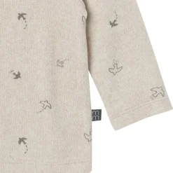 2-Piece Baby Boys Oatmeal Heather Hooded Brushed Hacci Set