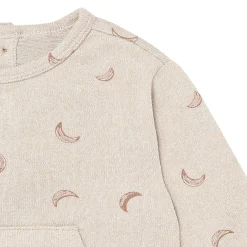2-Piece Baby Boys Oatmeal Moon Hacci Top and Pants Set