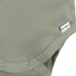 2-Piece Baby Boys Olive Bodysuit and Shorts Set