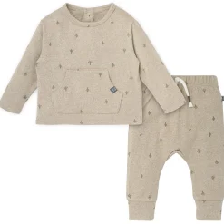 2-Piece Baby Boys Olive Cactus Hacci Top and Pants Set