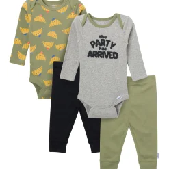 4-Piece Baby Boys Party Croissant Onesies® Bodysuits and Pants