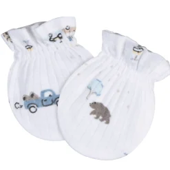 4-Piece Baby Boys Road Trip Cap and Mitten Set