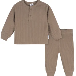 2-Piece Baby Boys Soft Brown and Active Pant Set