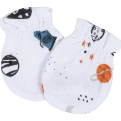 8-Piece Baby Boys Space Explorer No Scratch Mittens & Caps Set