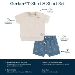 2-Piece Baby Boys Surf Life T-Shirt and Shorts Set