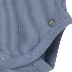 4-Piece Baby Boys Tan & Blue Bodysuits and Shorts Set