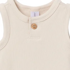 4-Piece Baby Boys Tan & Blue Bodysuits and Shorts Set