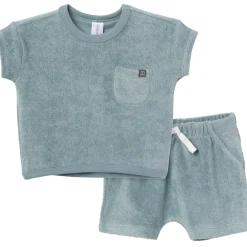 2-Piece Baby Boys Teal Shirt and Shorts Set