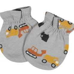 8-Piece Baby Boys Transportation Zone No Scratch Mittens & Caps Set