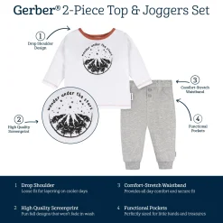 2-Piece Baby Boys Under the Stars Long Sleeve Top & Jogger Set