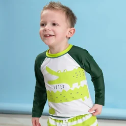2-Piece Baby Boys UPF 50+ Later Gator Rash Guard & Swim Trunks Set