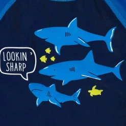 2-Piece Baby Boys UPF 50+ Shark Zone Rash Guard & Swim Trunks Set