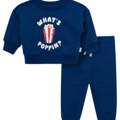 2-Piece Baby Boys What's Poppin Sweatshirt Set