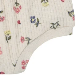 4-Piece Baby Girls Beige Garden Short Sleeve Bodysuits and Shorts Set