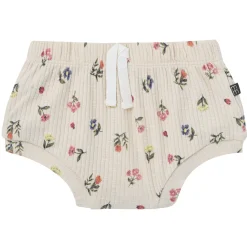 4-Piece Baby Girls Beige Garden Short Sleeve Bodysuits and Shorts Set