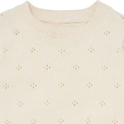 2-Piece Baby Girls Beige Sweater Knit Top and Shorts Set