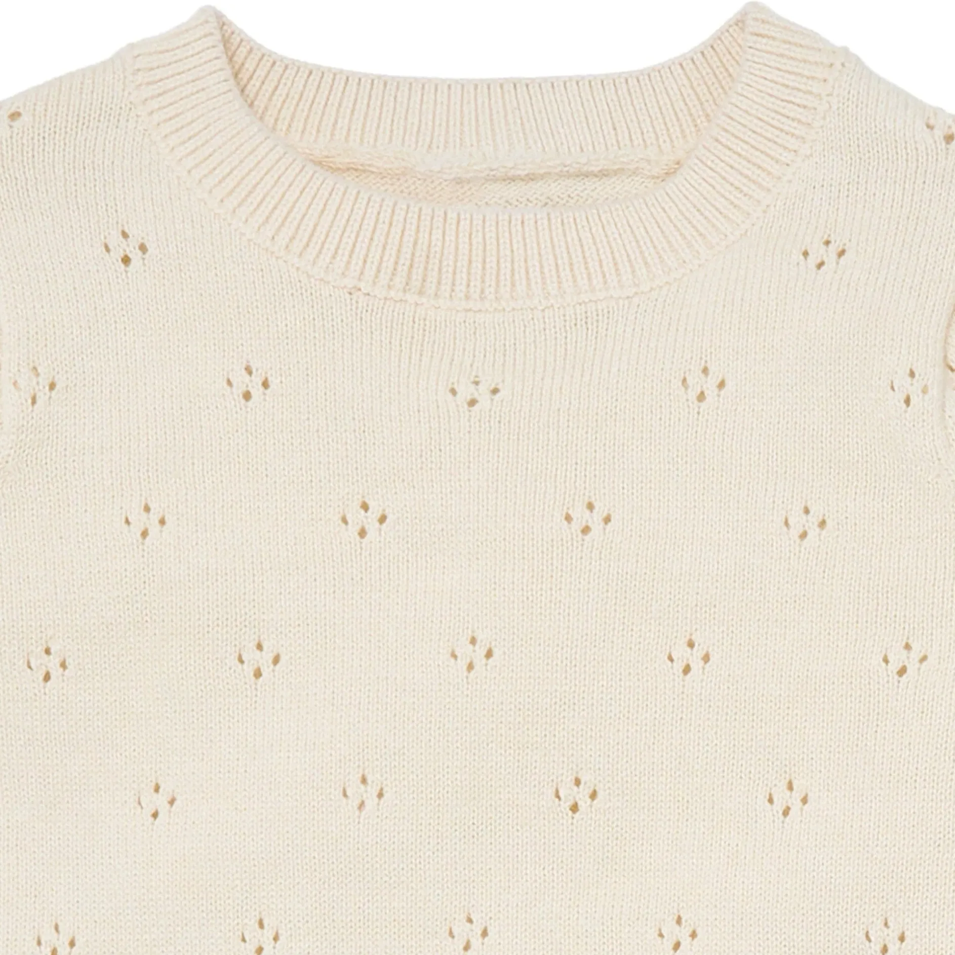 2-Piece Baby Girls Beige Sweater Knit Top and Shorts Set