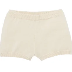 2-Piece Baby Girls Beige Sweater Knit Top and Shorts Set