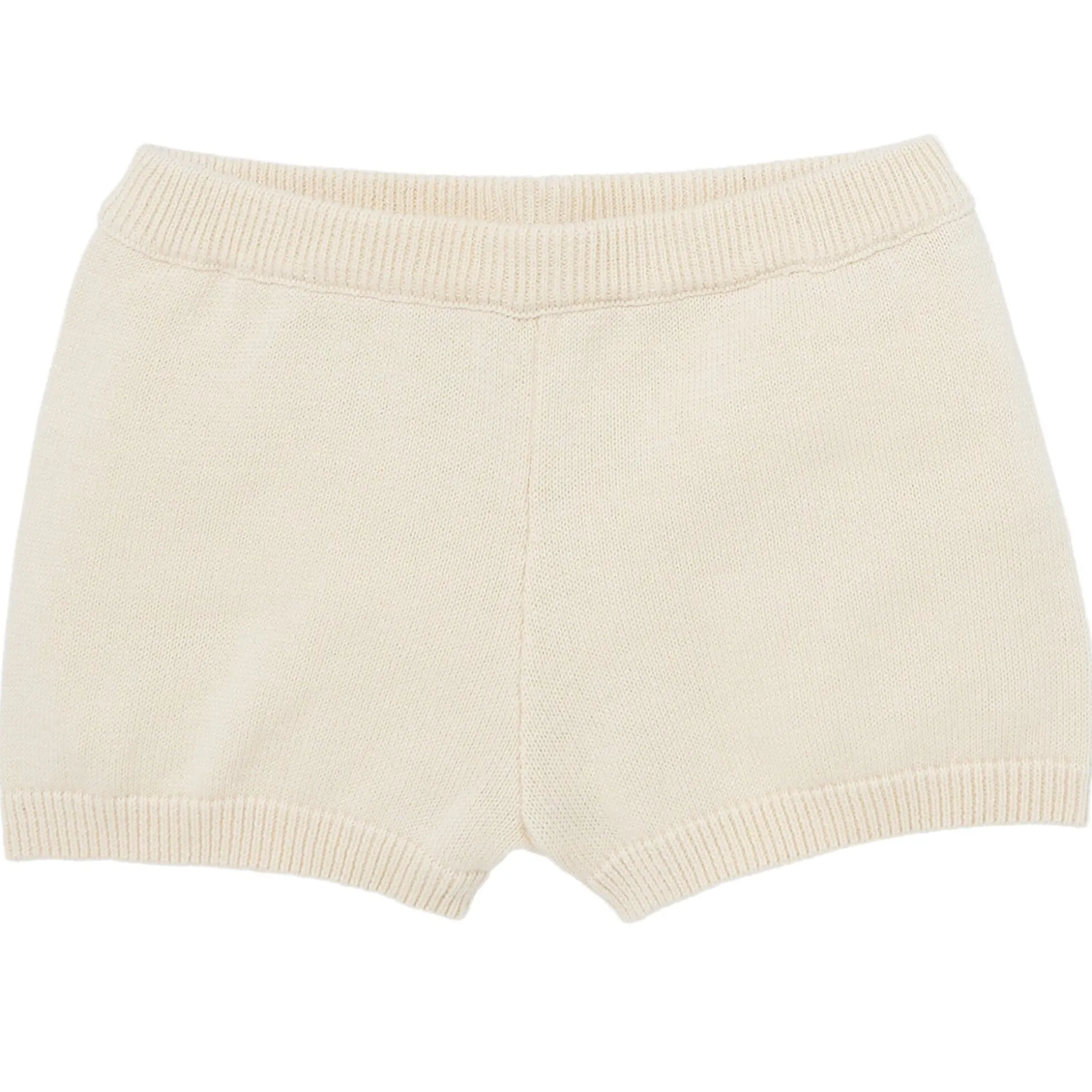 2-Piece Baby Girls Beige Sweater Knit Top and Shorts Set