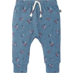 2-Piece Baby Girls Blue Floral Hacci Peplum Top and Pants