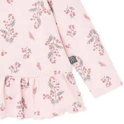 2-Piece Baby Girls Blush Floral Hacci Peplum Top and Pants