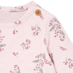 2-Piece Baby Girls Blush Floral Hacci Peplum Top and Pants