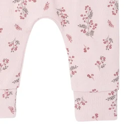 2-Piece Baby Girls Blush Floral Hacci Peplum Top and Pants