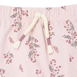 2-Piece Baby Girls Blush Floral Hacci Peplum Top and Pants
