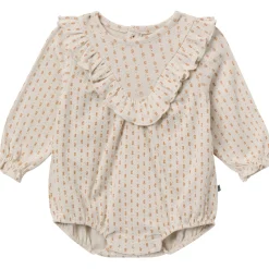 2-Piece Baby Girls Brown Fleur Bubble Romper and Tights