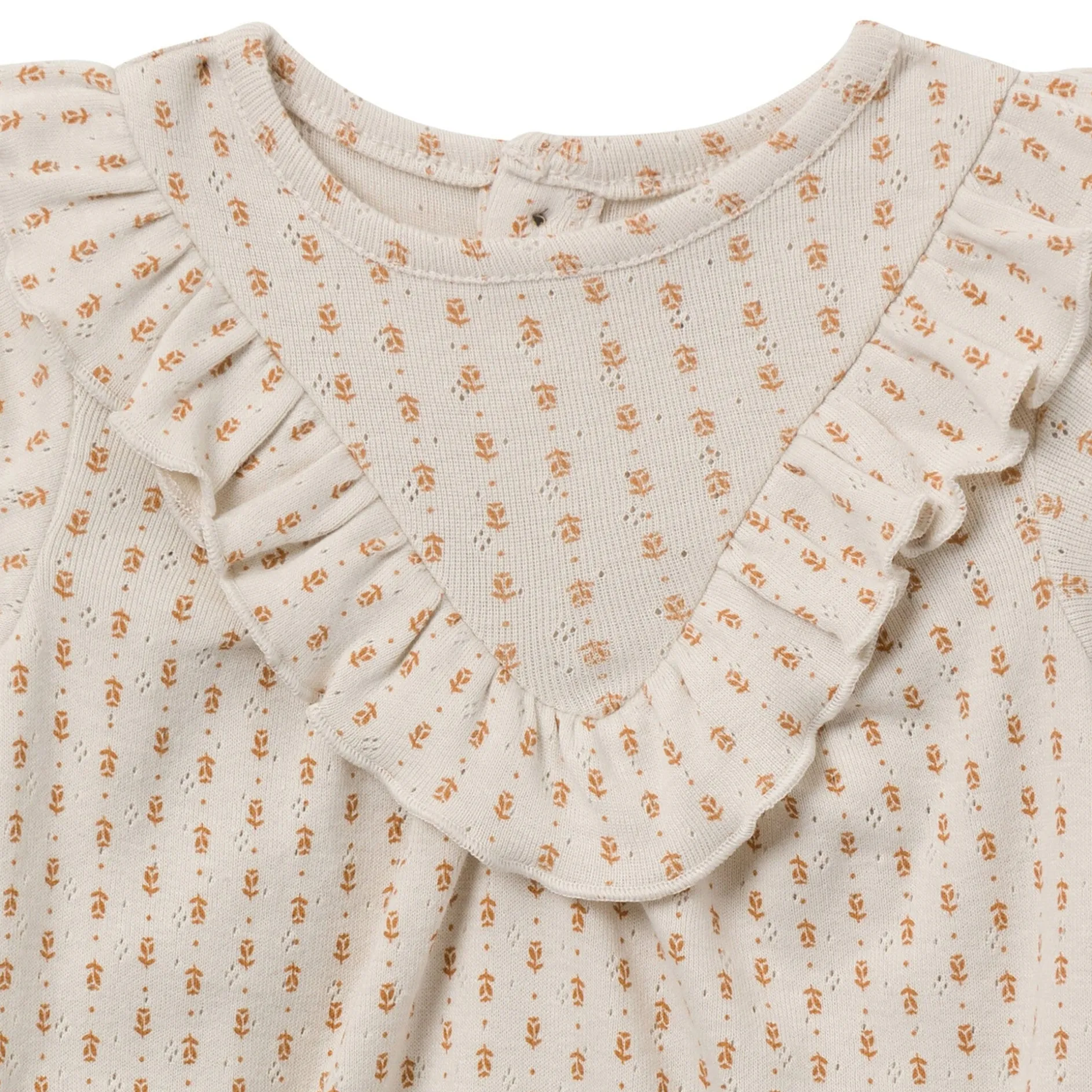 2-Piece Baby Girls Brown Fleur Bubble Romper and Tights