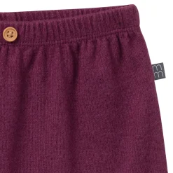 2-Piece Baby Girls Burgundy Heather Hacci Ruffle Top and Pant Set