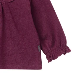 2-Piece Baby Girls Burgundy Heather Hacci Ruffle Top and Pant Set